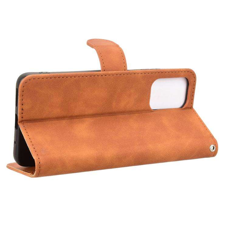 For Motorola Moto G05 / E15 Skin Feel Magnetic Flip Leather Phone Case(Brown)