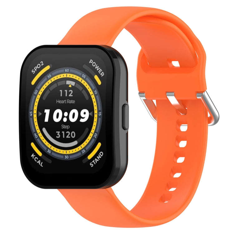 For Amazfit Bip 5 Silicone Watch Band, Size:L Size(Orange)