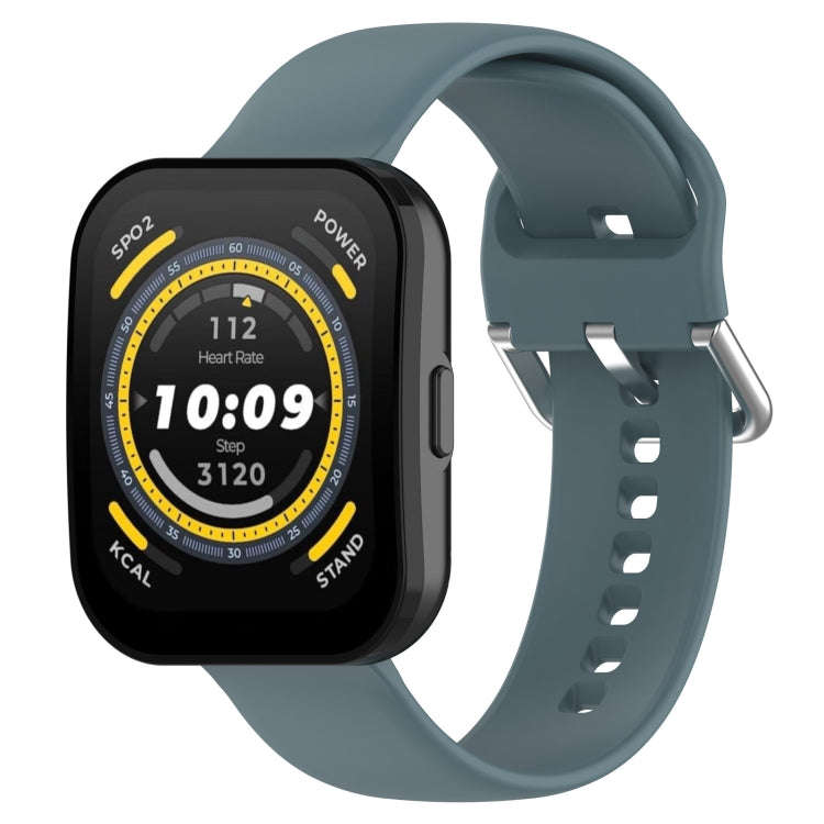 For Amazfit Bip 5 Silicone Watch Band, Size:L Size(Rock Blue)