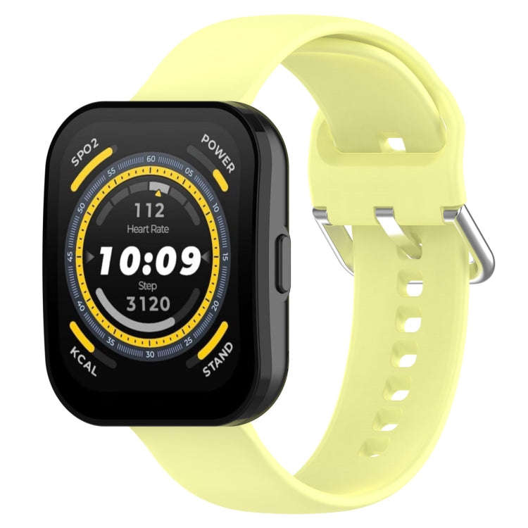 For Amazfit Bip 5 Silicone Watch Band, Size:S Size(Yellow)