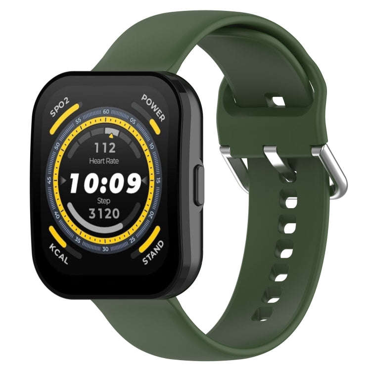 For Amazfit Bip 5 Silicone Watch Band, Size:S Size(Army Green)