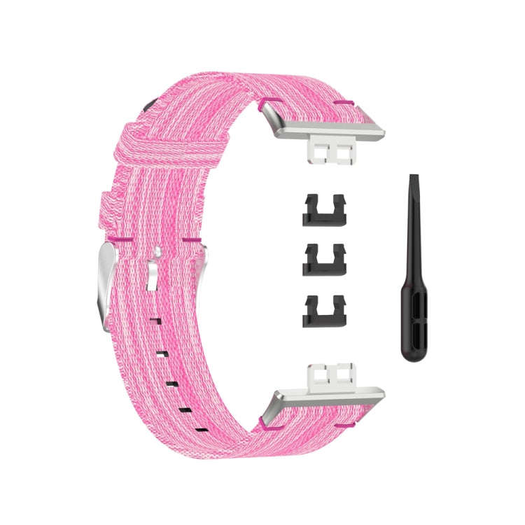 For Huawei Watch Fit Special Edition Nylon Braided Watch Band(Pink)
