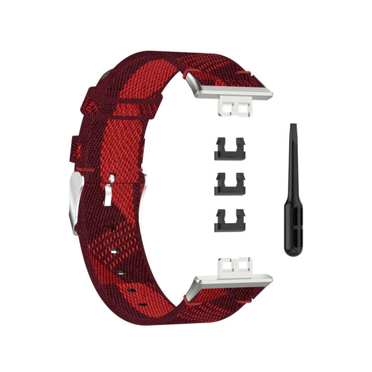 For Huawei Watch Fit Special Edition Nylon Braided Watch Band(Red)