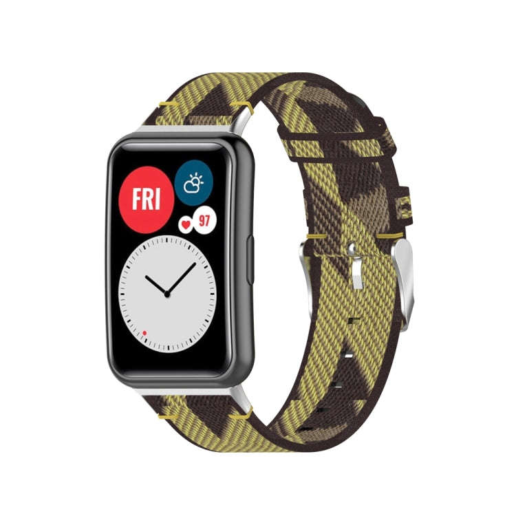 For Huawei Watch Fit Special Edition Nylon Braided Watch Band(Yellow)