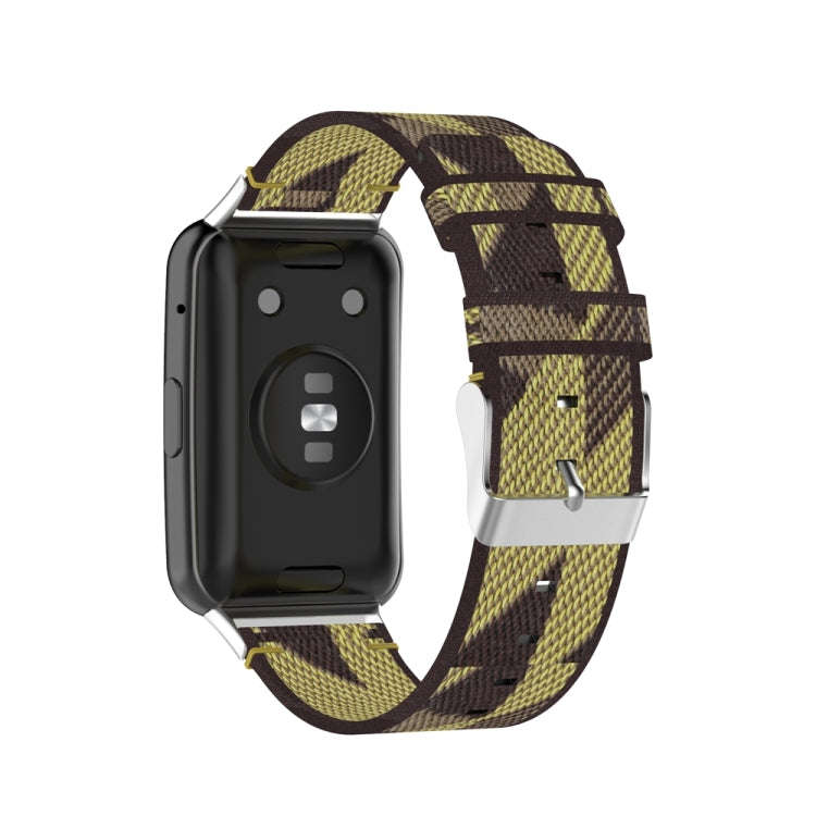 For Huawei Watch Fit Special Edition Nylon Braided Watch Band(Yellow)