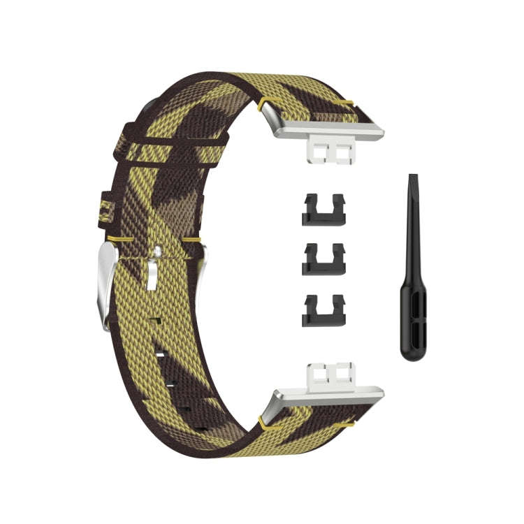 For Huawei Watch Fit Special Edition Nylon Braided Watch Band(Yellow)