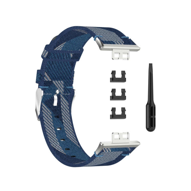 For Huawei Watch Fit Special Edition Nylon Braided Watch Band(Blue)