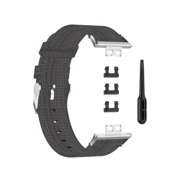 For Huawei Watch Fit Special Edition Nylon Braided Watch Band(Dark Grey)