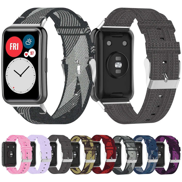 For Huawei Watch Fit Special Edition Nylon Braided Watch Band(Blue)
