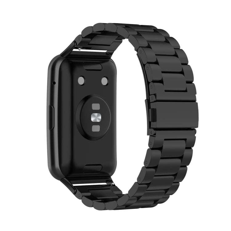 For Huawei Watch Fit Special Edition Three Strains Stainless Steel Watch Band(Black)