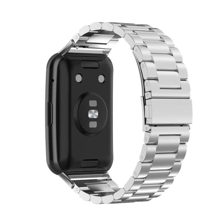 For Huawei Watch Fit Special Edition Three Strains Stainless Steel Watch Band(Silver)