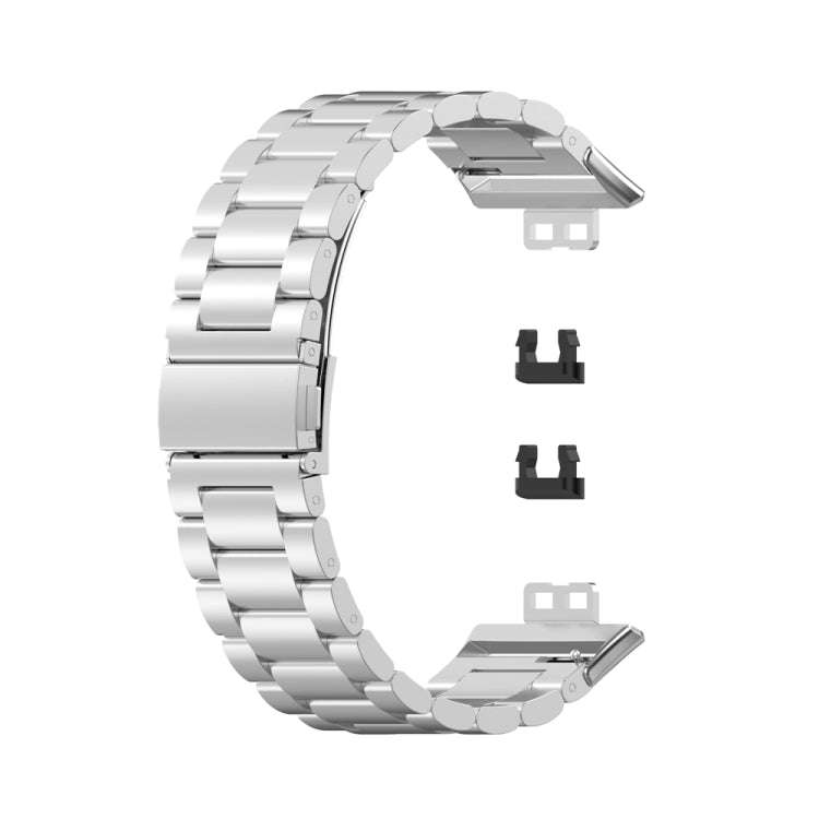 For Huawei Watch Fit Special Edition Three Strains Stainless Steel Watch Band(Silver)