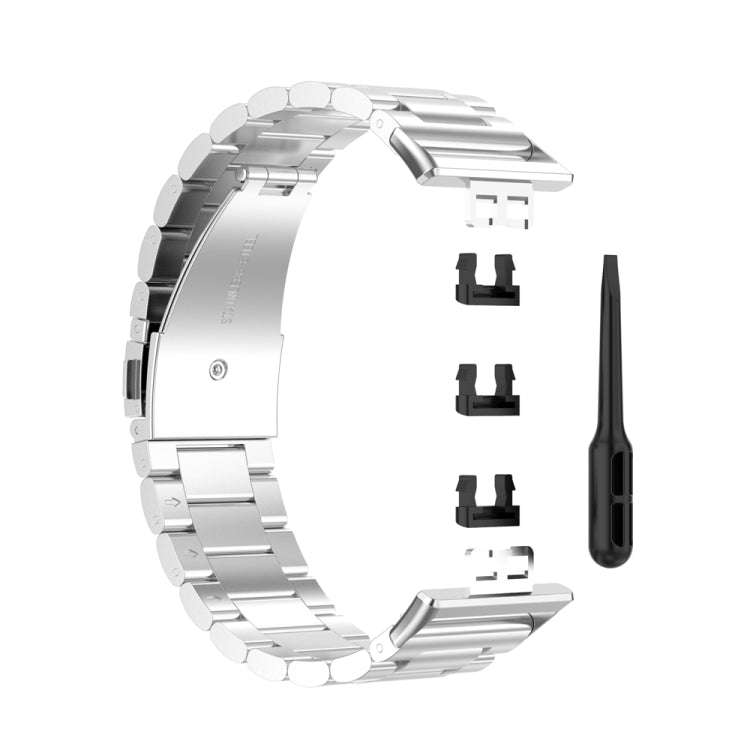 For Huawei Watch Fit Special Edition Three Strains Stainless Steel Watch Band(Silver)