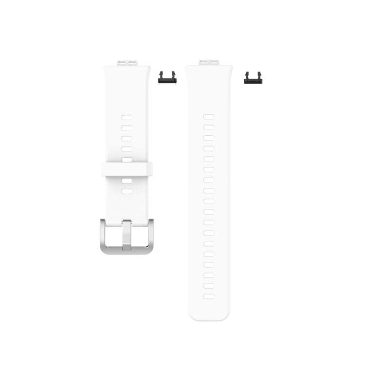 For Huawei Watch Fit Special Edition Silicone Silver Steel Buckle Watch Band(White)