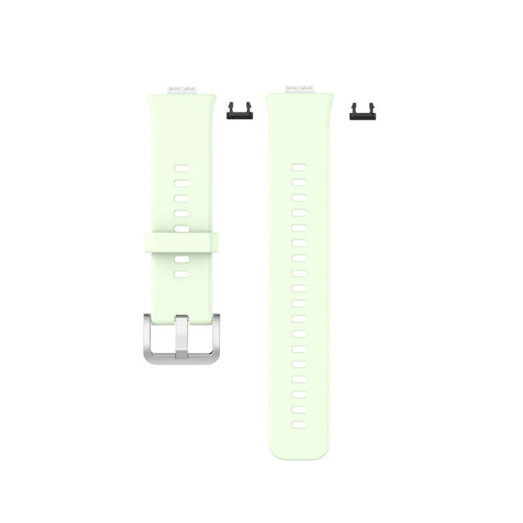 For Huawei Watch Fit Special Edition Silicone Silver Steel Buckle Watch Band(Green)