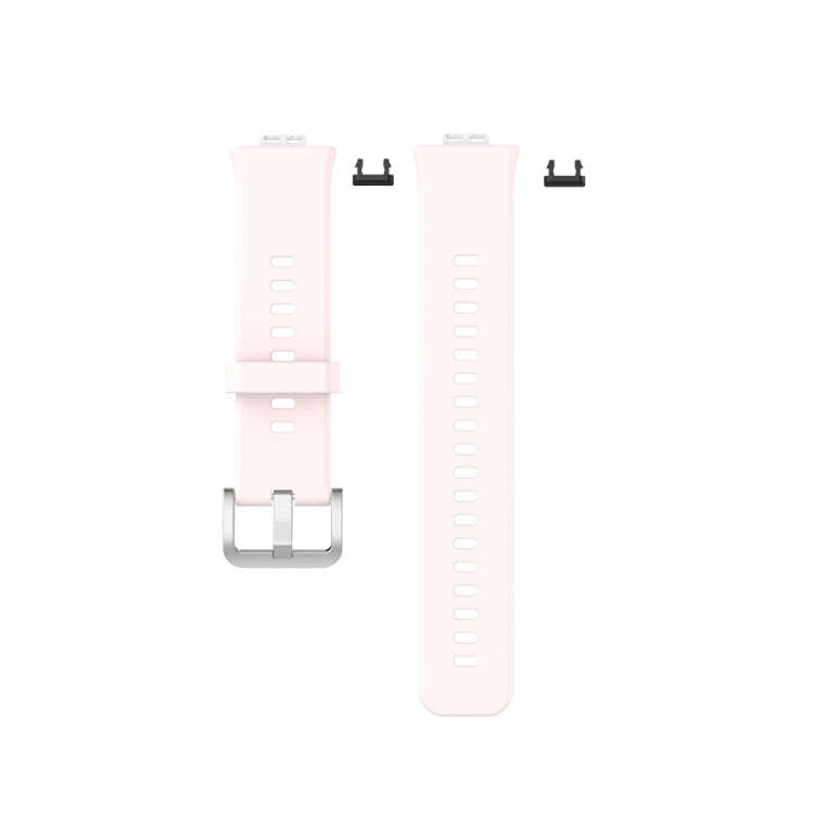 For Huawei Watch Fit Special Edition Silicone Silver Steel Buckle Watch Band(Pink)