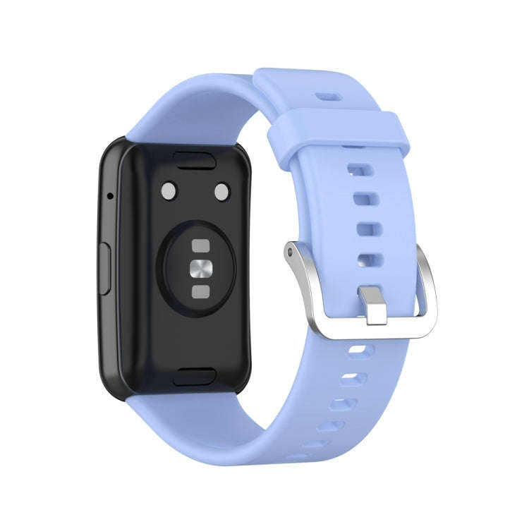 For Huawei Watch Fit Special Edition Silicone Silver Steel Buckle Watch Band(Blue)