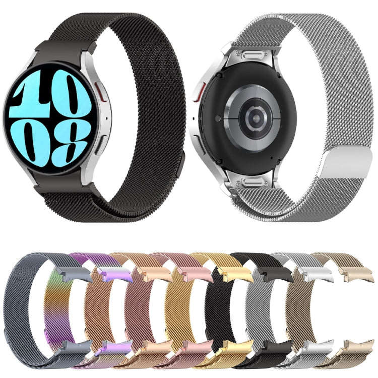 For Samsung Galaxy Watch 6 Button Style Milan Magnetic Metal Watch Band(Silver)