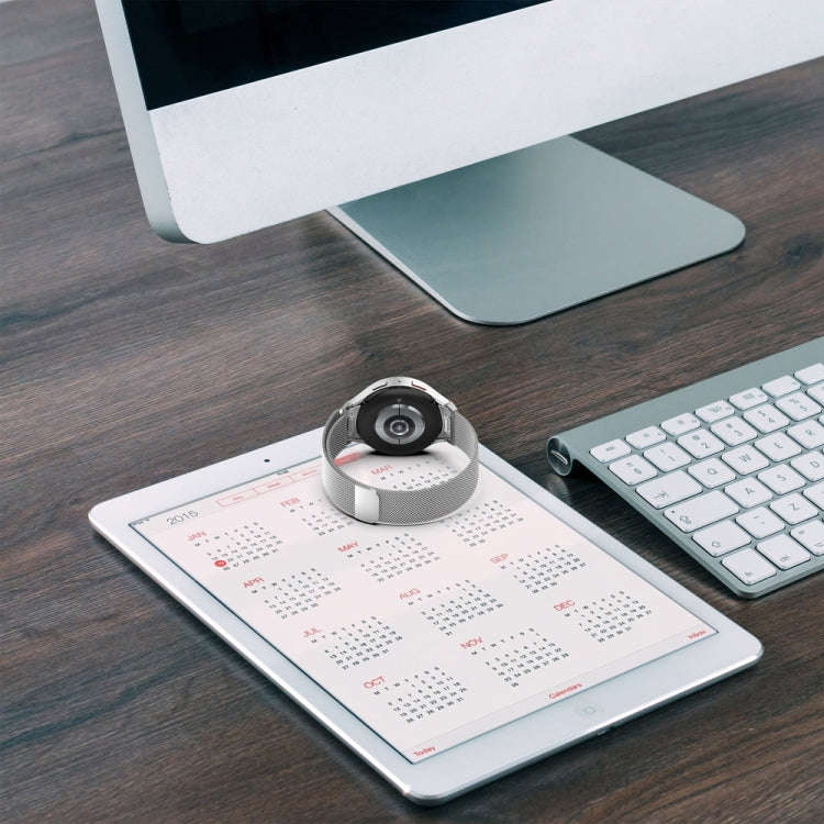For Samsung Galaxy Watch 6 Button Style Milan Magnetic Metal Watch Band(Silver)