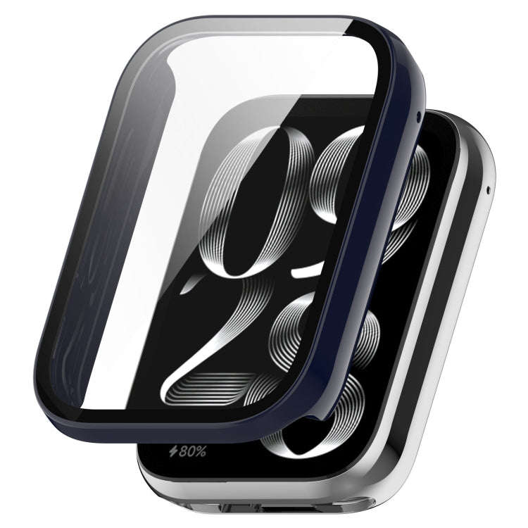 For Xiaomi Mi Band 8 Pro PC + Tempered Glass Film Integrated Watch Protective Case(Ink Blue)
