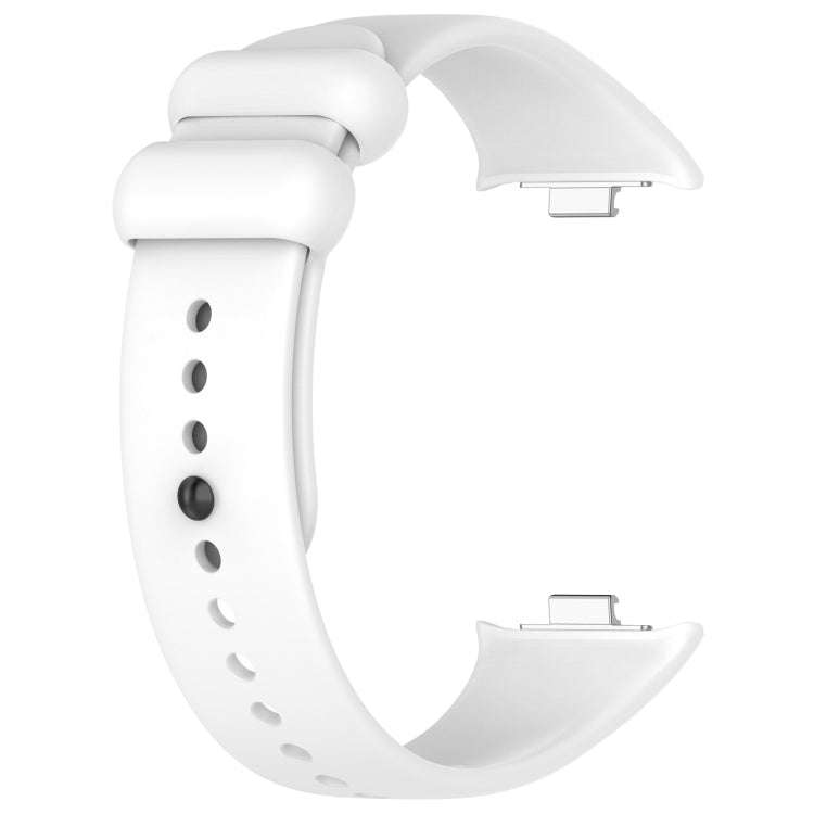 For Xiaomi Smart Band 9 Pro / 8 Pro Solid Color Black Buckle Silicone Watch Band(White)