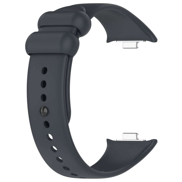 For Xiaomi Smart Band 9 Pro / 8 Pro Solid Color Black Buckle Silicone Watch Band(Dark Grey)