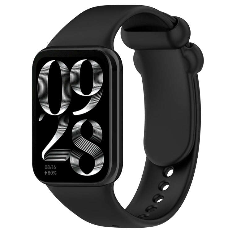 For Xiaomi Smart Band 9 Pro / 8 Pro Solid Color Black Buckle Silicone Watch Band(Black)