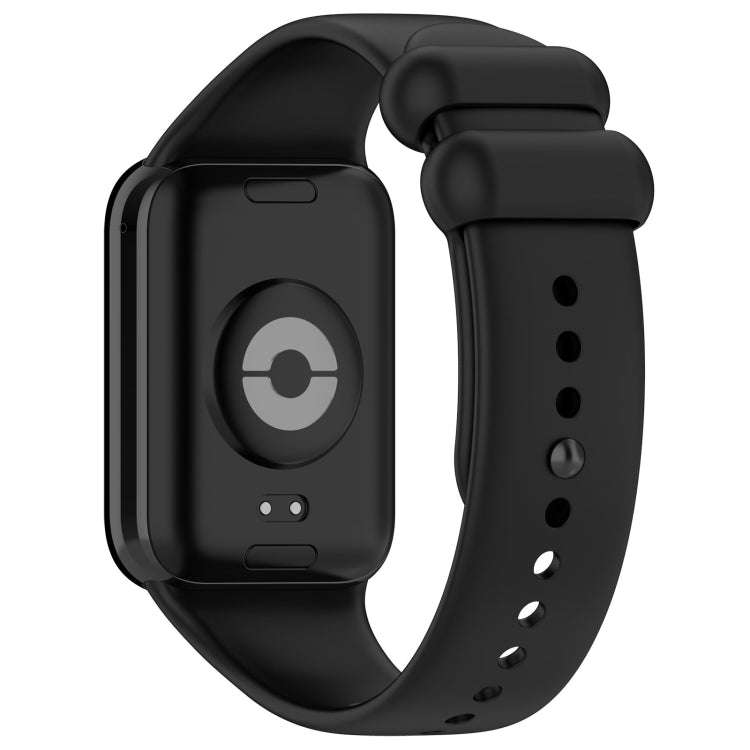 For Xiaomi Smart Band 9 Pro / 8 Pro Solid Color Black Buckle Silicone Watch Band(Black)