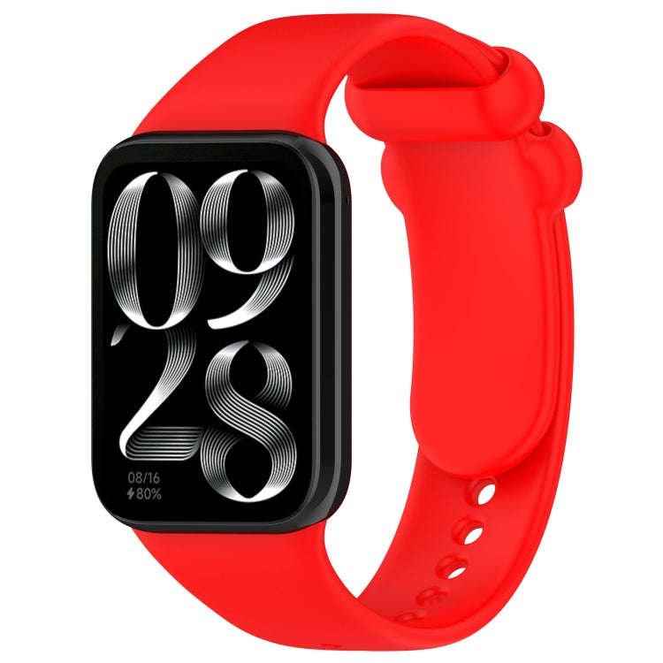 For Xiaomi Smart Band 9 Pro / 8 Pro Solid Color Black Buckle Silicone Watch Band(Red)