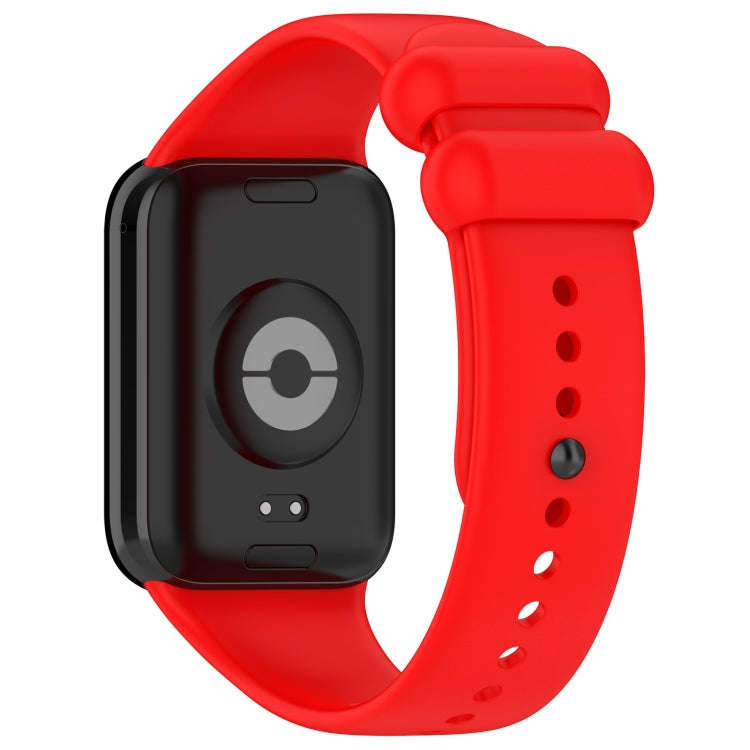 For Xiaomi Smart Band 9 Pro / 8 Pro Solid Color Black Buckle Silicone Watch Band(Red)