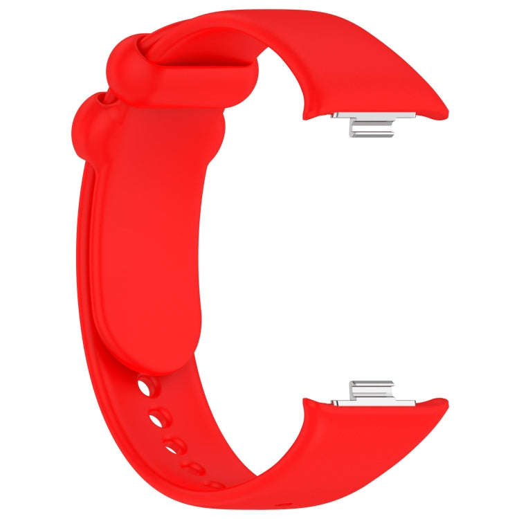 For Xiaomi Smart Band 9 Pro / 8 Pro Solid Color Black Buckle Silicone Watch Band(Red)
