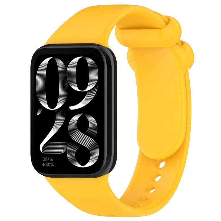 For Xiaomi Smart Band 9 Pro / 8 Pro Solid Color Black Buckle Silicone Watch Band(Yellow)