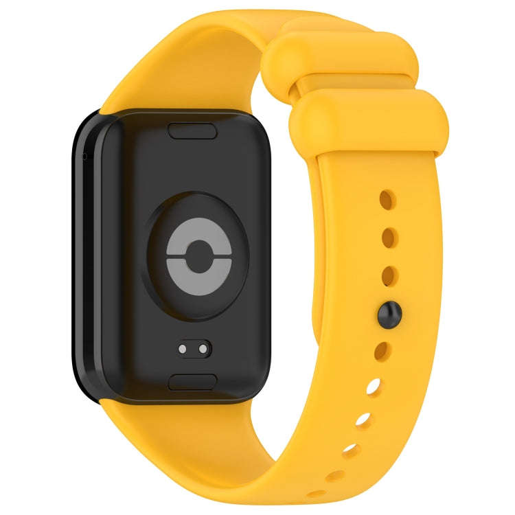 For Xiaomi Smart Band 9 Pro / 8 Pro Solid Color Black Buckle Silicone Watch Band(Yellow)