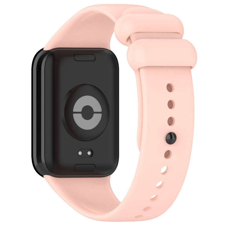For Xiaomi Smart Band 9 Pro / 8 Pro Solid Color Black Buckle Silicone Watch Band(Light Pink)