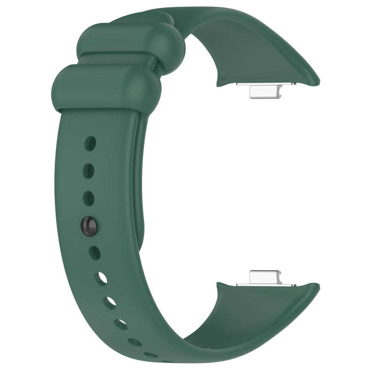 For Xiaomi Smart Band 9 Pro / 8 Pro Solid Color Black Buckle Silicone Watch Band(Dark Green)