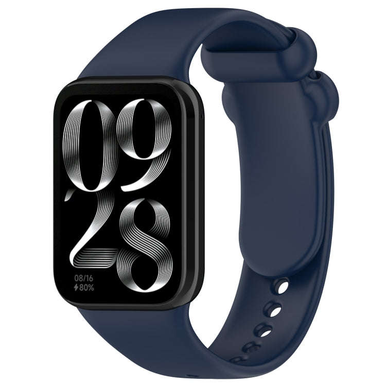 For Xiaomi Smart Band 9 Pro / 8 Pro Solid Color Black Buckle Silicone Watch Band(Midnight Blue)