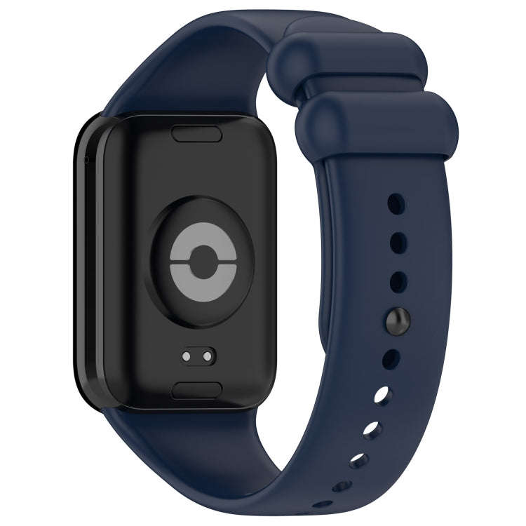 For Xiaomi Smart Band 9 Pro / 8 Pro Solid Color Black Buckle Silicone Watch Band(Midnight Blue)