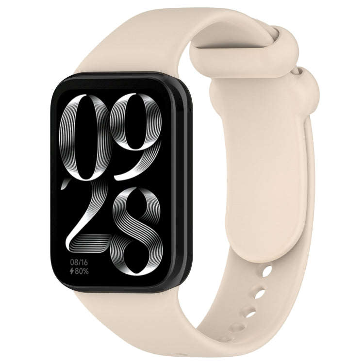 For Xiaomi Smart Band 9 Pro / 8 Pro Solid Color Black Buckle Silicone Watch Band(Starlight Color)