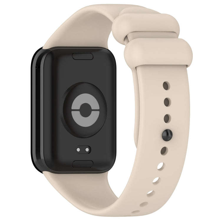 For Xiaomi Smart Band 9 Pro / 8 Pro Solid Color Black Buckle Silicone Watch Band(Starlight Color)