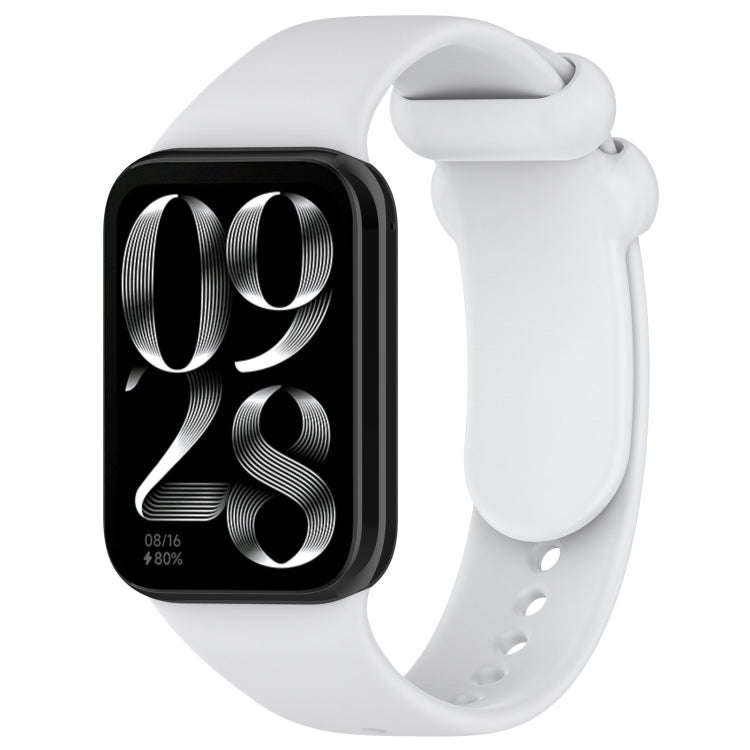For Xiaomi Smart Band 9 Pro / 8 Pro Solid Color Black Buckle Silicone Watch Band(Light Grey)