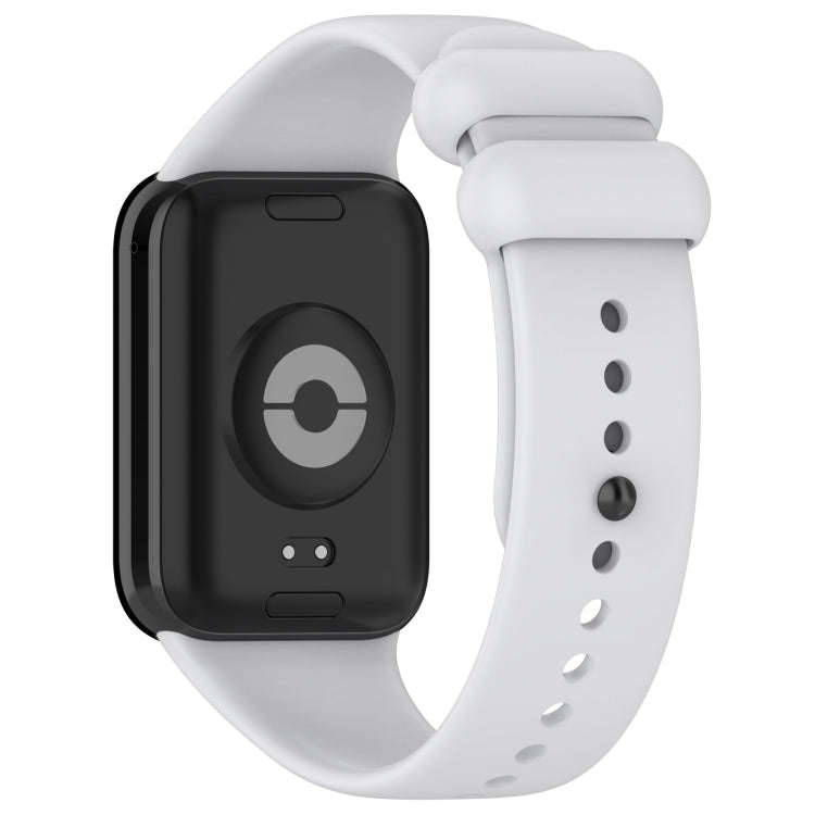 For Xiaomi Smart Band 9 Pro / 8 Pro Solid Color Black Buckle Silicone Watch Band(Light Grey)