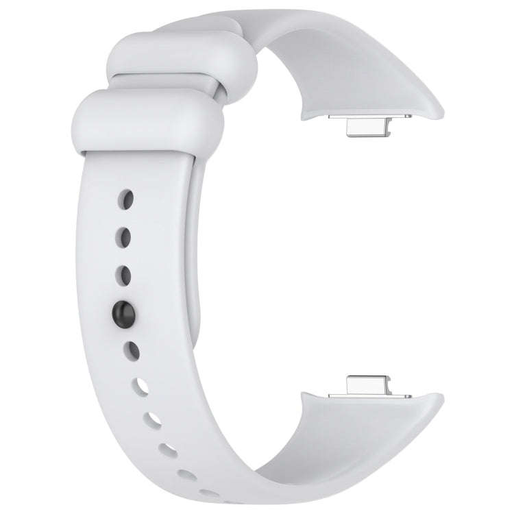 For Xiaomi Smart Band 9 Pro / 8 Pro Solid Color Black Buckle Silicone Watch Band(Light Grey)