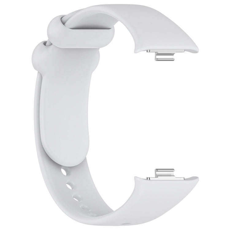 For Xiaomi Smart Band 9 Pro / 8 Pro Solid Color Black Buckle Silicone Watch Band(Light Grey)