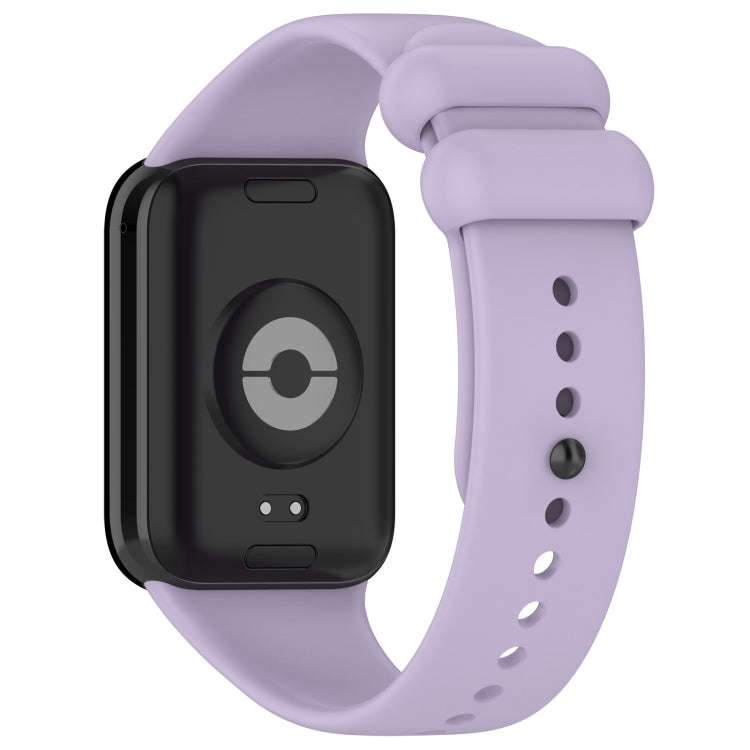 For Xiaomi Smart Band 9 Pro / 8 Pro Solid Color Black Buckle Silicone Watch Band(Purple)