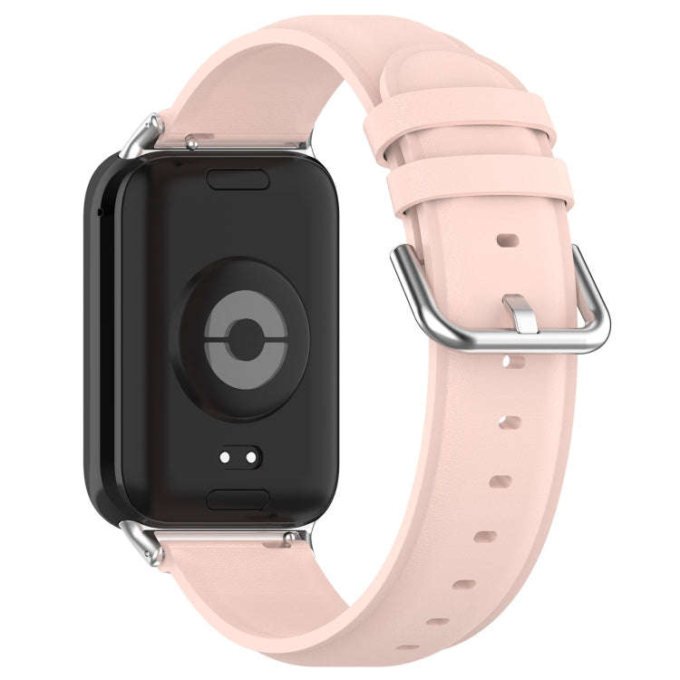 For Xiaomi Smart Band 9 Pro / 8 Pro Round Tail Genuine Leather Watch Band(Pink)