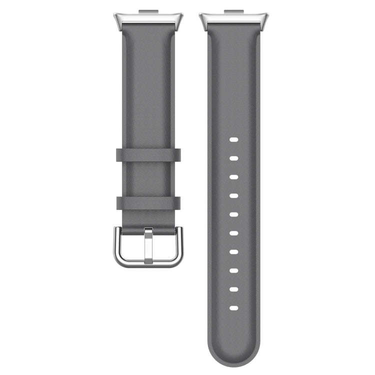 For Xiaomi Smart Band 9 Pro / 8 Pro Round Tail Genuine Leather Watch Band(Grey)