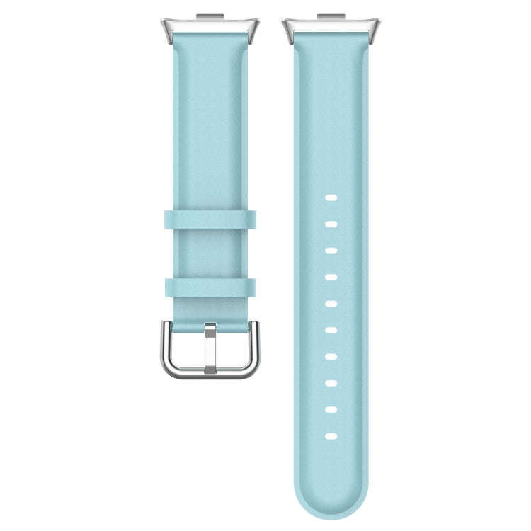 For Xiaomi Smart Band 9 Pro / 8 Pro Round Tail Genuine Leather Watch Band(Light Blue)