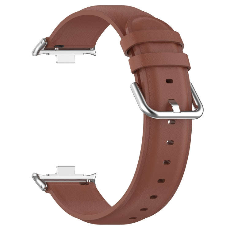 For Xiaomi Smart Band 9 Pro / 8 Pro Round Tail Genuine Leather Watch Band(Brown)
