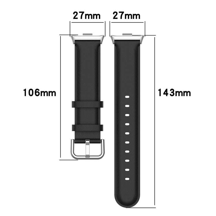 For Xiaomi Smart Band 9 Pro / 8 Pro Round Tail Genuine Leather Watch Band(Light Blue)