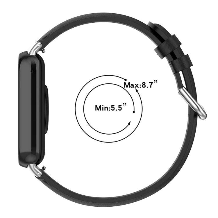 For Xiaomi Smart Band 9 Pro / 8 Pro Round Tail Genuine Leather Watch Band(Light Blue)